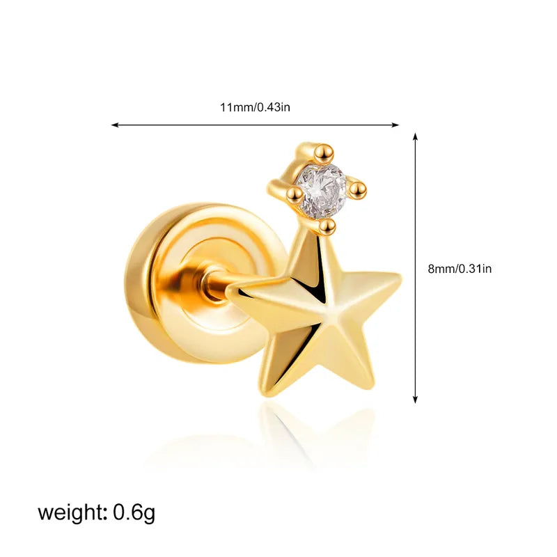 ARETES ORTOPEDICOS DE LUNA CON ZIRCON DORADO