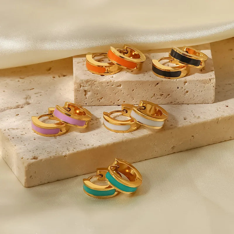 ARETES ARGOLLAS DOBLE FUNCION NEGRO DORADO