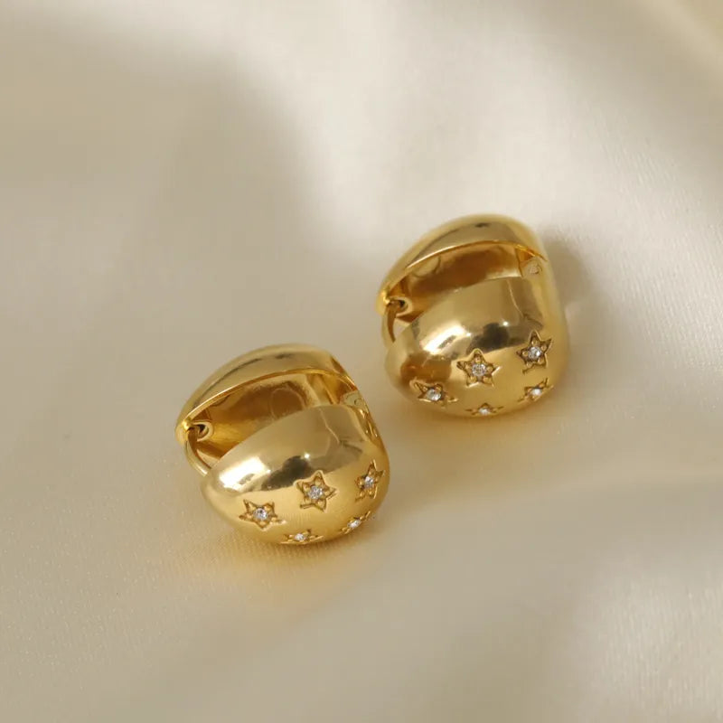 Aretes de gota con zircones doble funcion