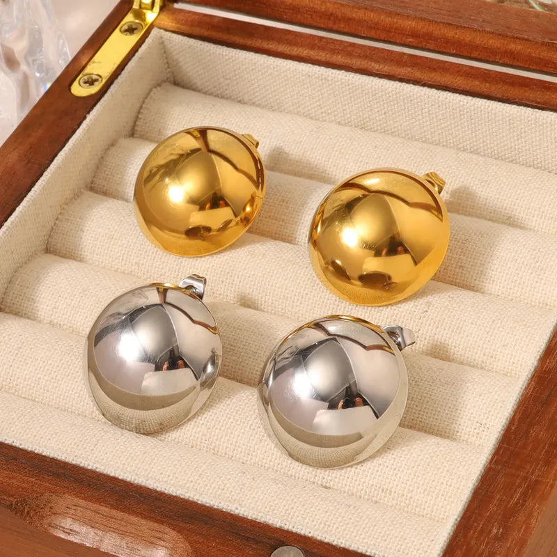 Aretes medio circulo dorado