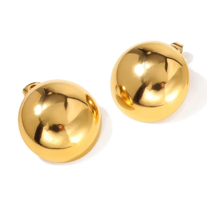 Aretes medio circulo dorado
