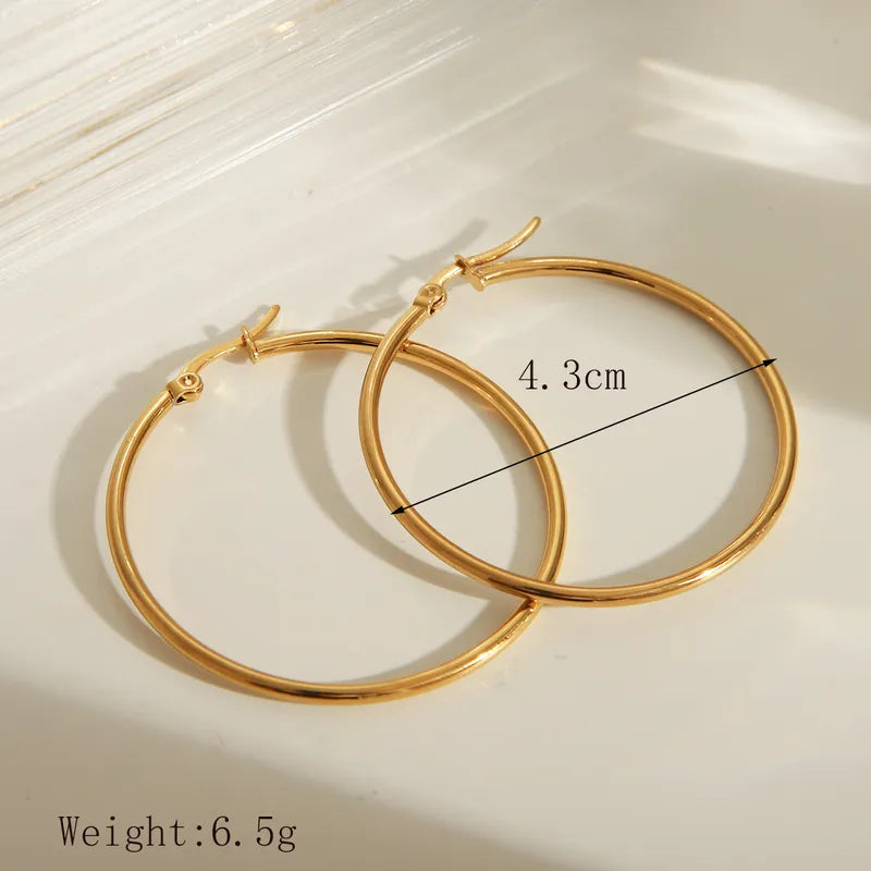 Aretes basicos argollas dorado 4.3cm