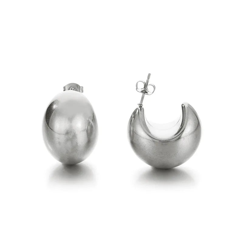 ARETES CHUNKY EN C PLATEADO
