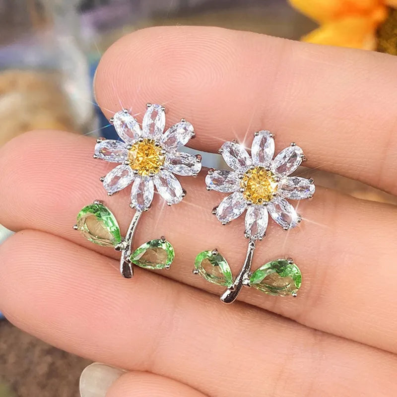 ARETES FLOR ZIRCONES