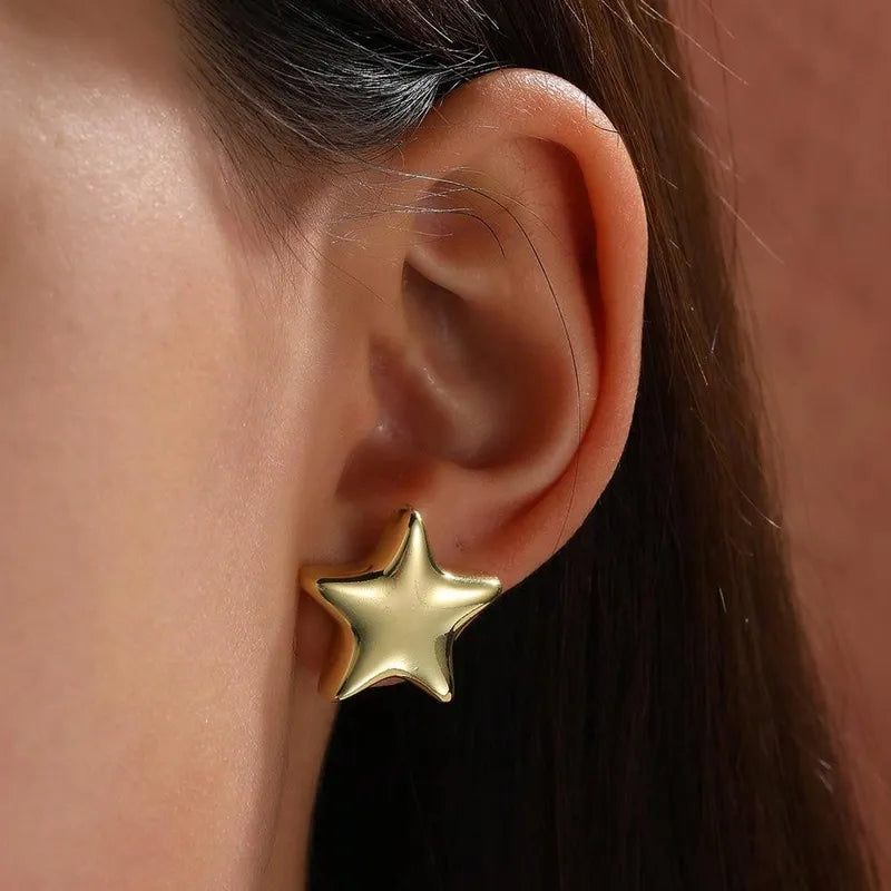 ARETES CHUNKY ESTRELLA DORADO