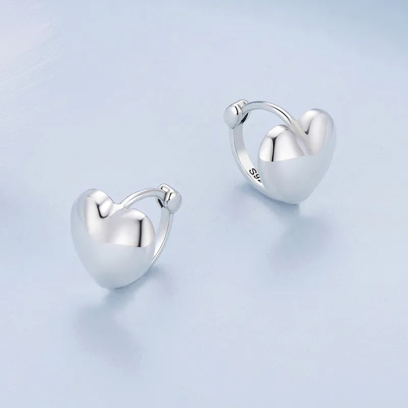 ARETES ARGOLLA CORAOZN PLATEADO