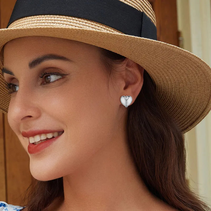 ARETES ARGOLLA CORAOZN PLATEADO