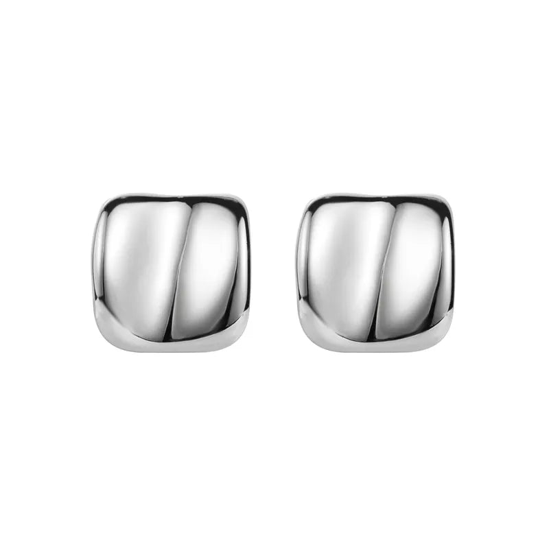 ARETES CUADRADO PLATEADO