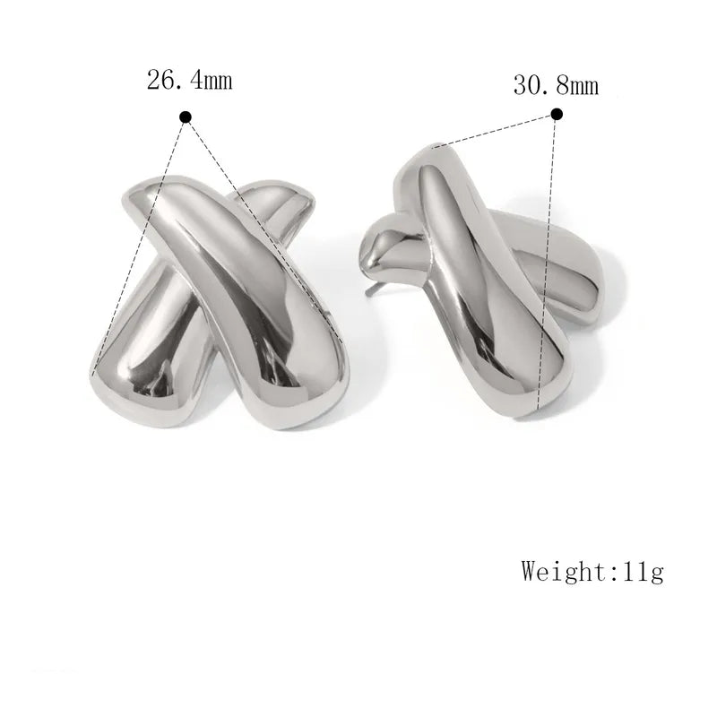 ARETES EN X PLATEADO