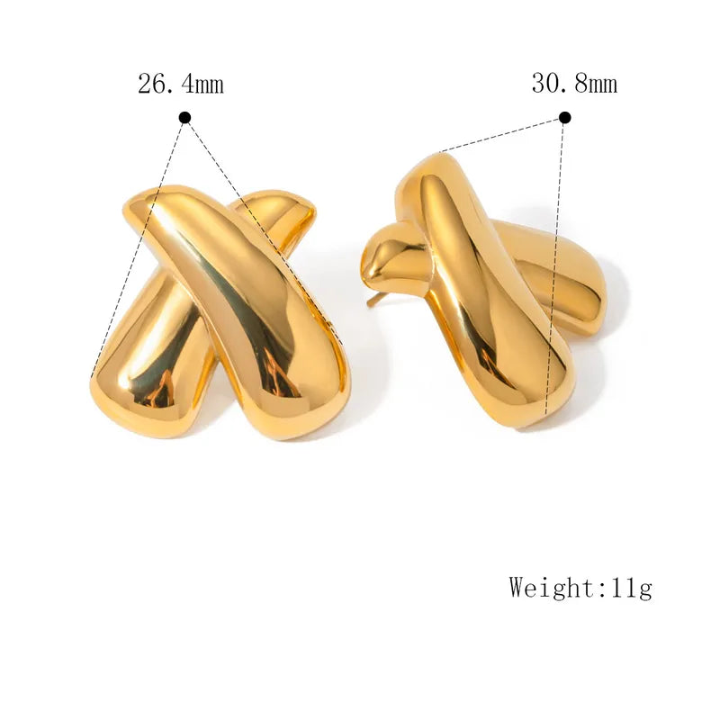 ARETES EN X DORADO