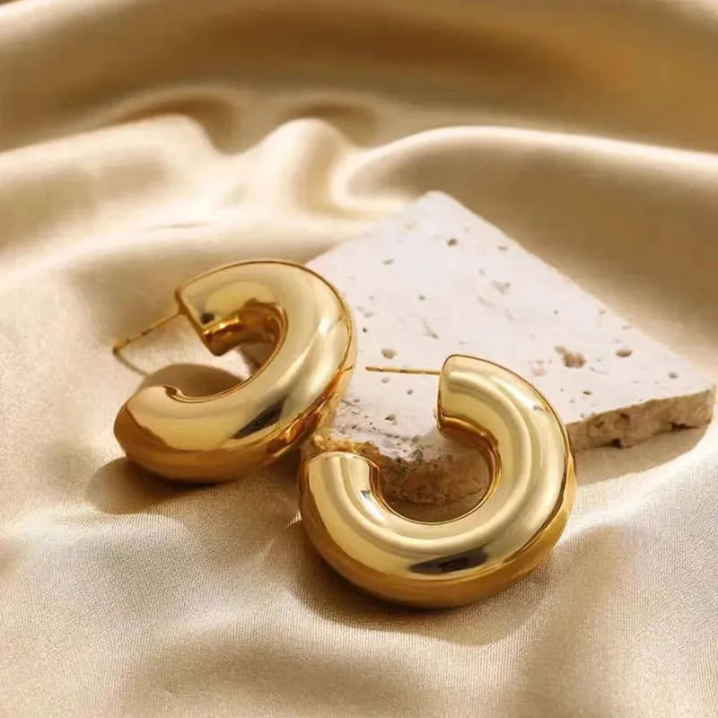 ARETES CHUNKY EN C DORADO