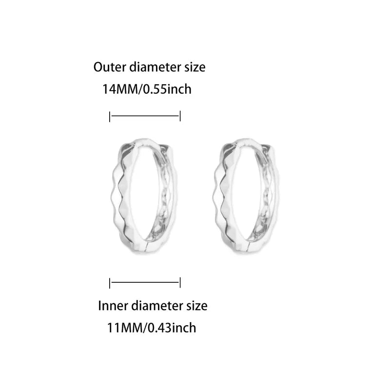 ARETES ARGOLLAS BASICAS LABRADAS PLATEADO
