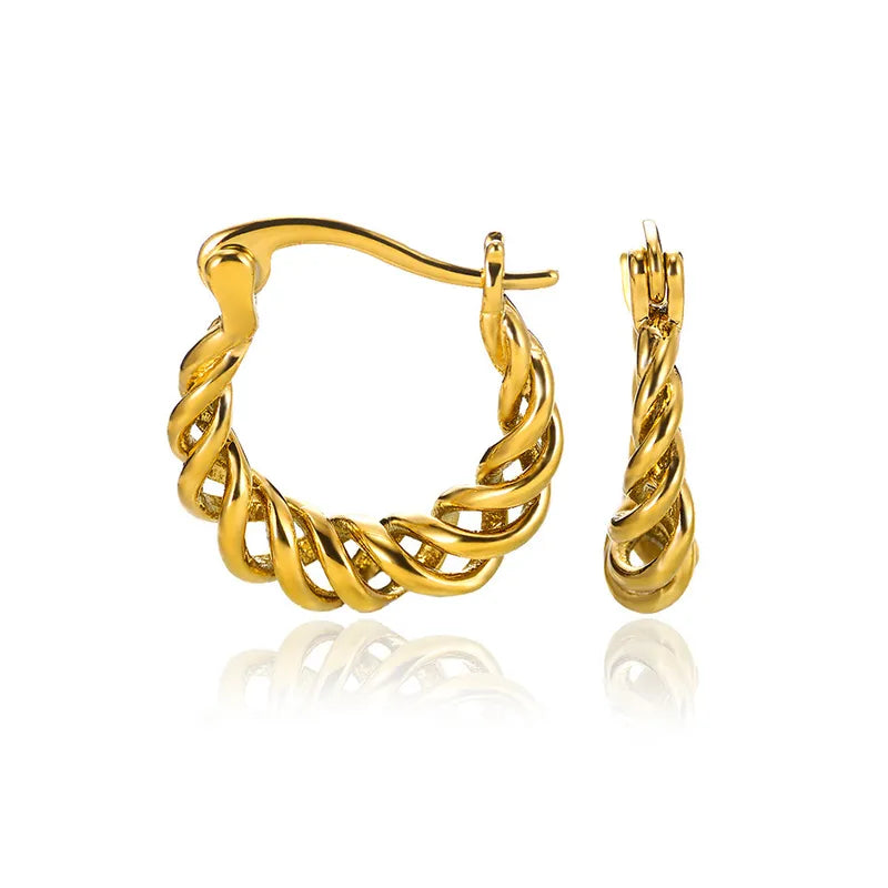 ARETES ARGOLLAS EN ESPIRAL DORADO