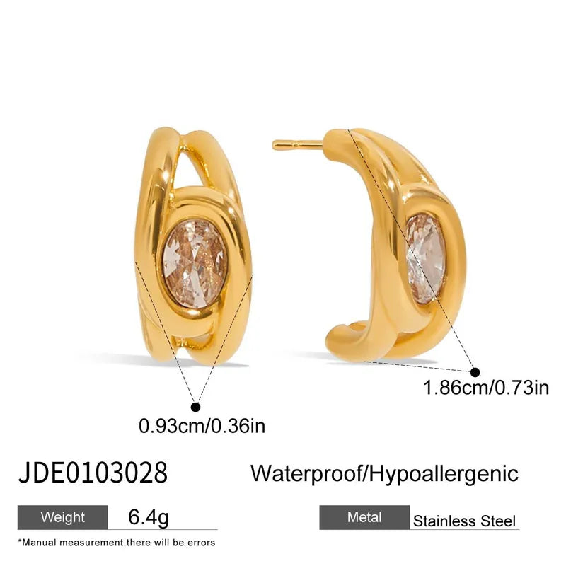 ARETES ARGOLLA CON ZIRCON DORADO