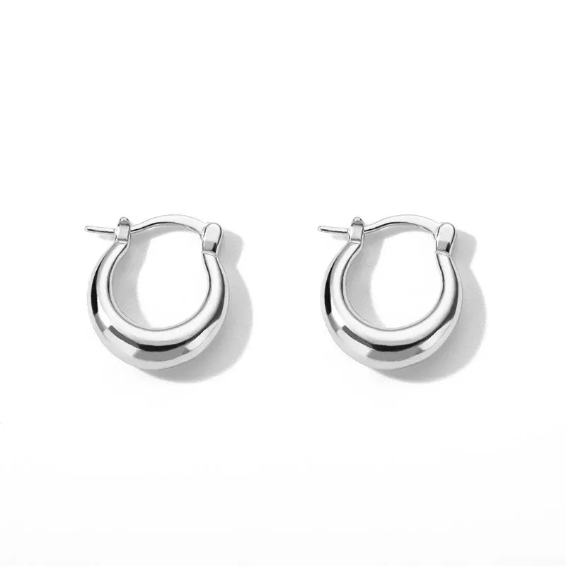 ARETES ARGOLLAS BASICAS PLATEADO