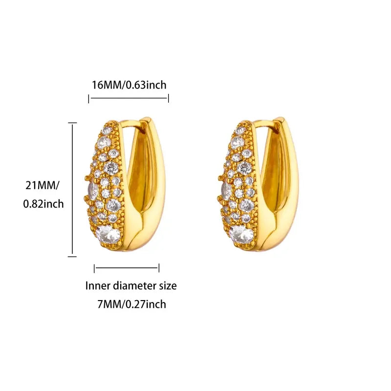 ARETES DOBLE FUNCION ZIRCONES DORADO