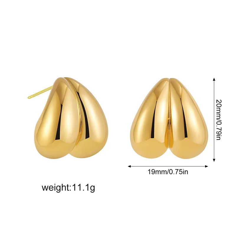 ARETES DOBLE GOTA DORADO
