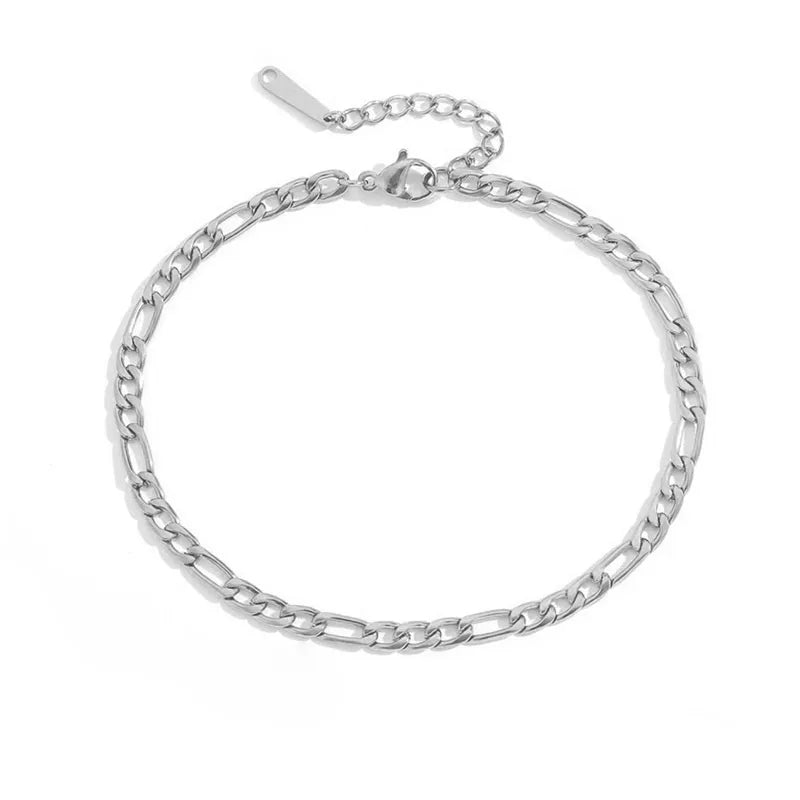 Pulseras de hombre eslabones pequenos PLATEADO