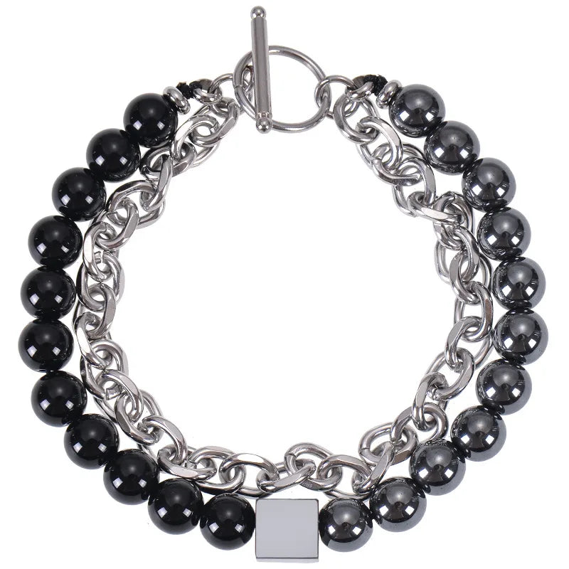 PULSERA HOMBRE BALINES BROCHE DELANTERO