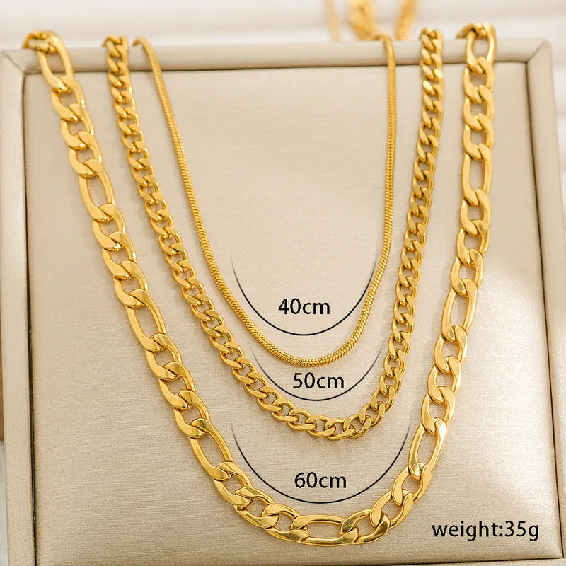 Layer triple cadenas basicas dorado