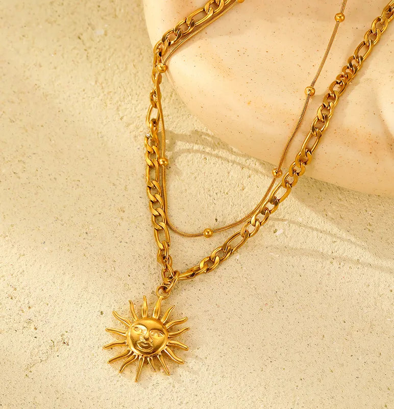 Layer doble de sol con eslabones dorado