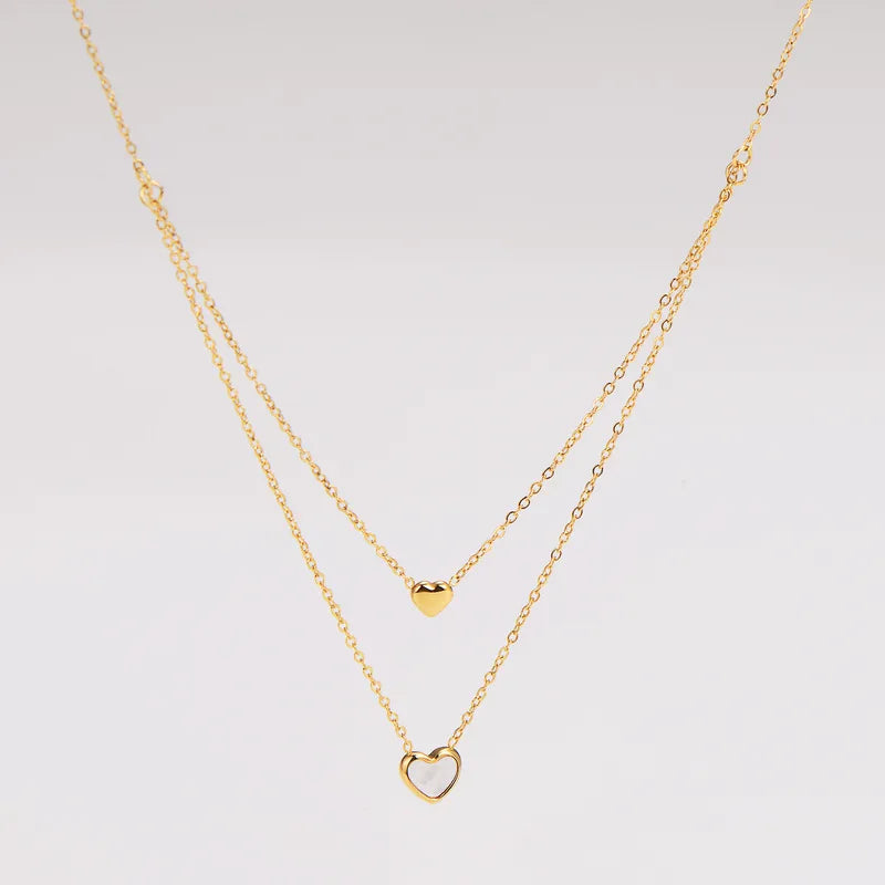 Layer doble de corazones dorado