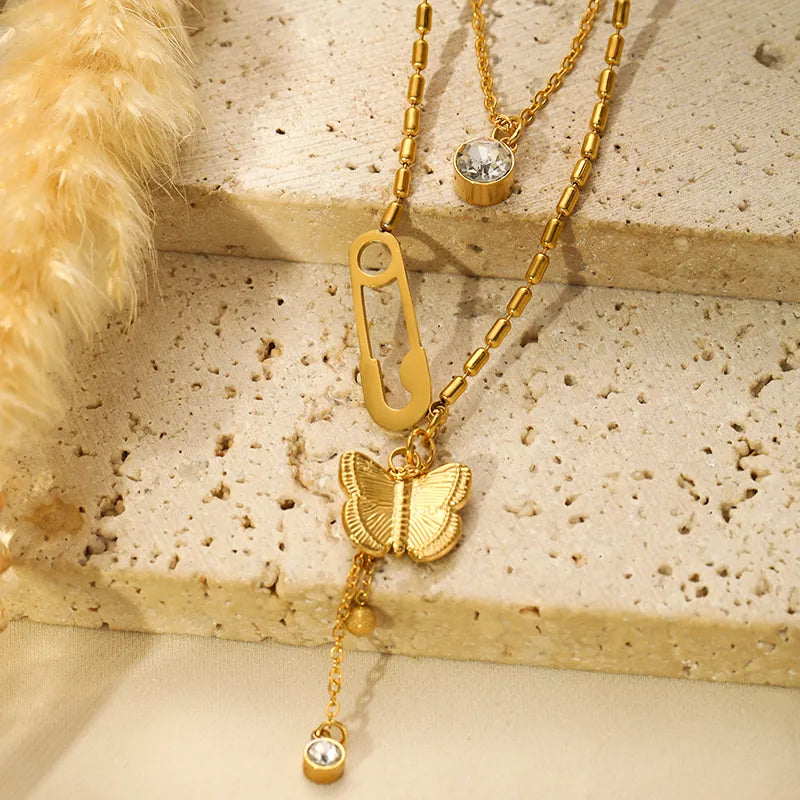 LAYER DOBLE DE MARIPOSA-INMPERDIBLE DORADO