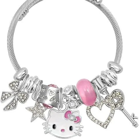 PANDORA HELLO KITTY ROSA AJUSTABLE PLATEADO