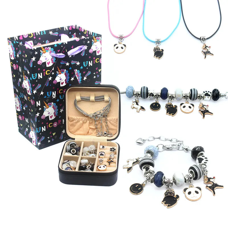 PANDORA SET DE CHARMS Y PULSERAS NEGRO PANDA