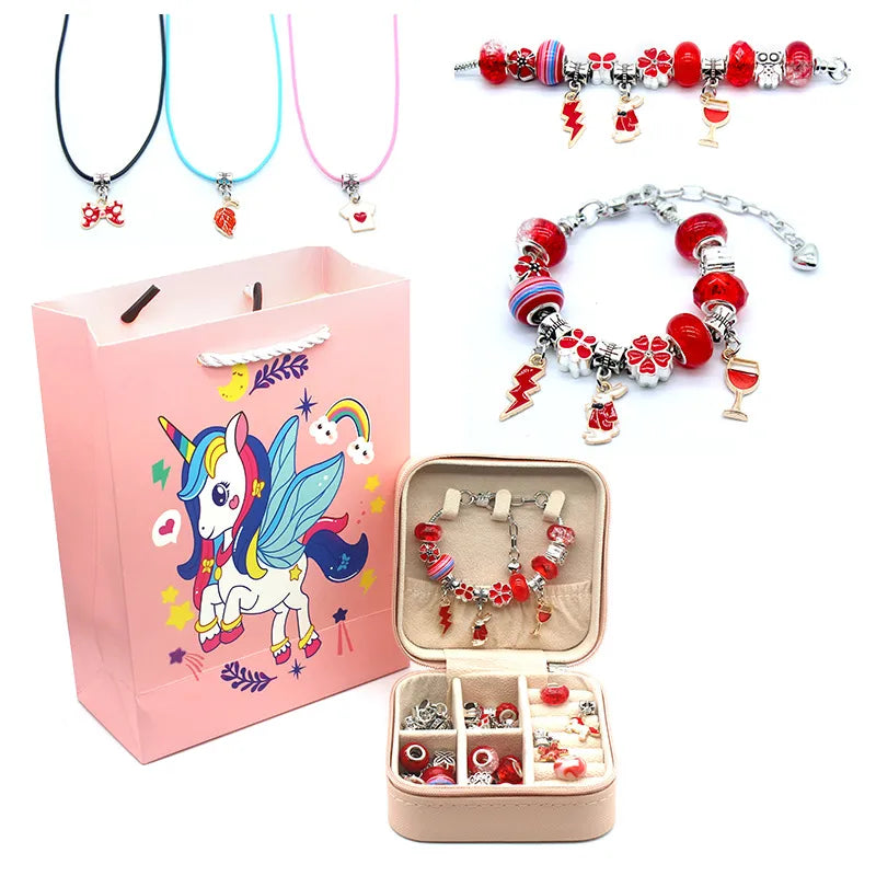 PANDORA JUEGO DE PULSERAS NINA ROJO