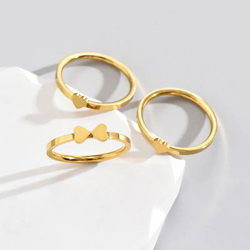 ANILLO SET DE TREBOL DORADO