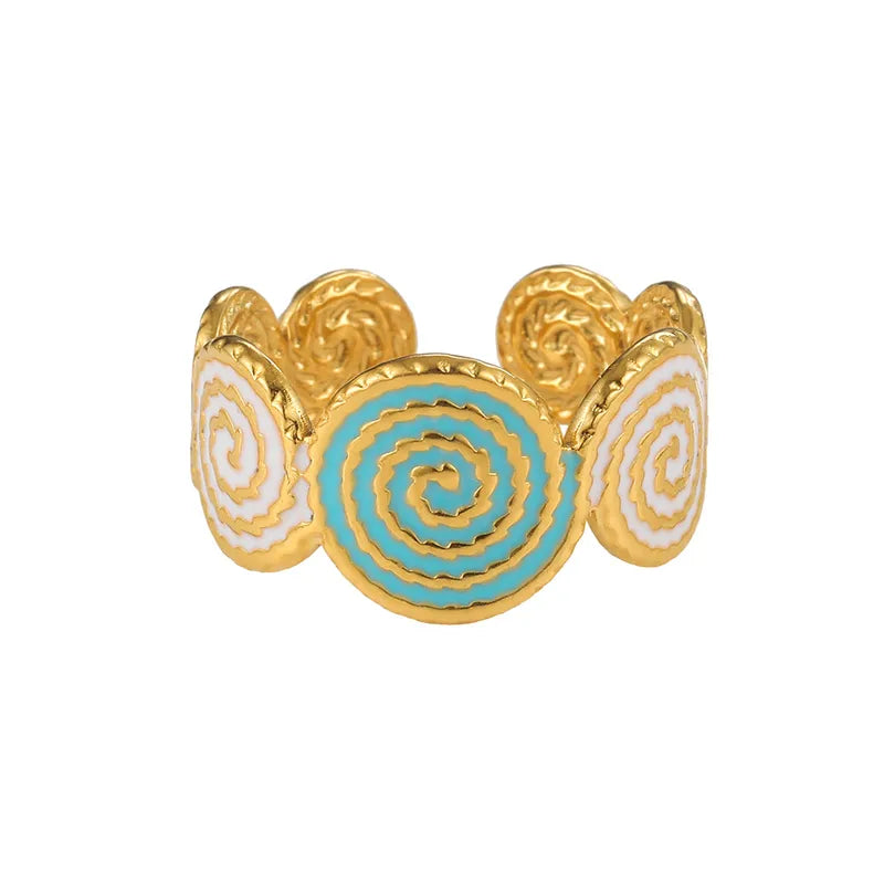ANILLO CIRCULOS COLORES DORADO
