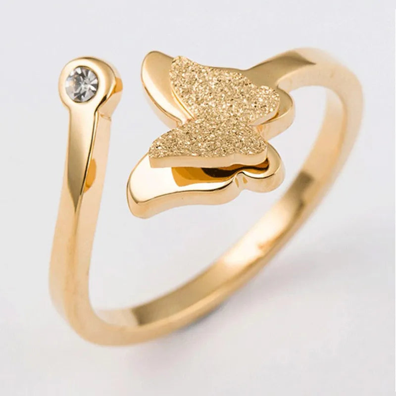 ANILLO MARIPOSA 3D DORADO ZIRCON