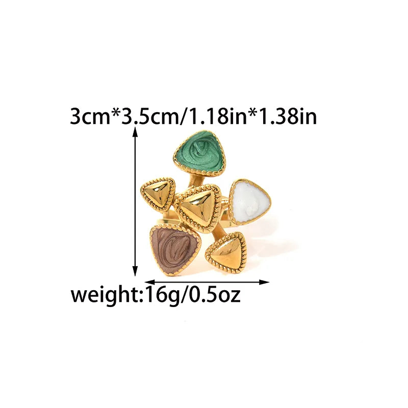 ANILLO MULTICOLOR FORMA SOL IRREGULAR DORADO