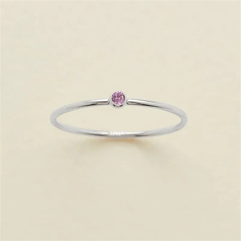 Anillo de promesa zircon rosa #7