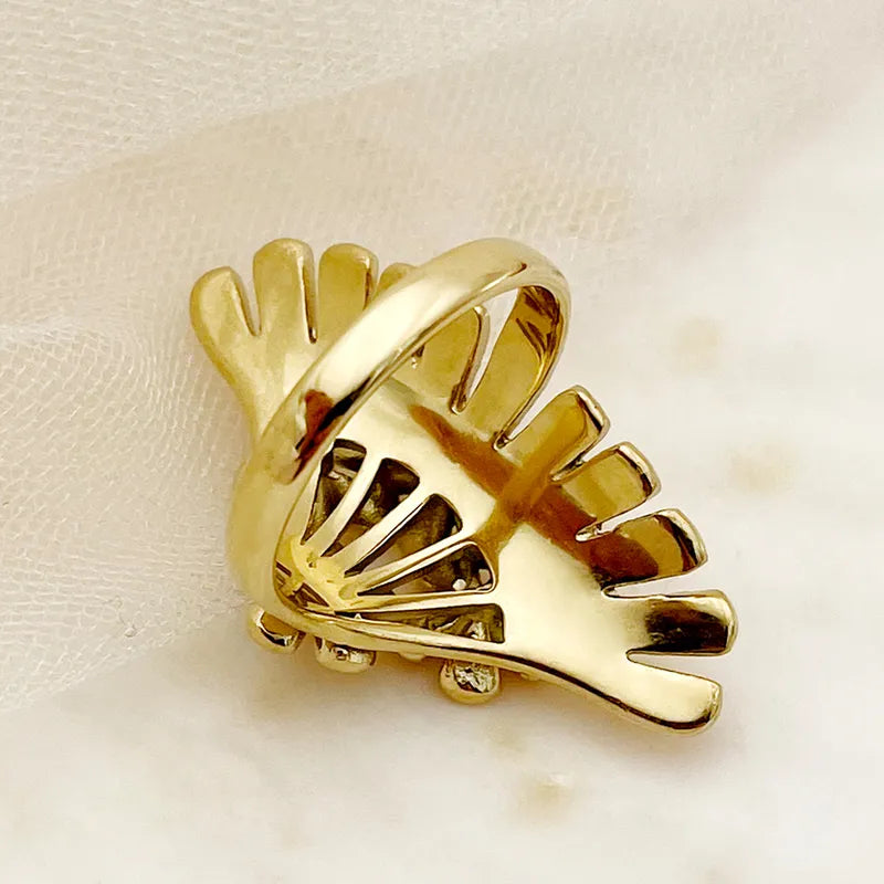 Anillo de flores con zircones grande