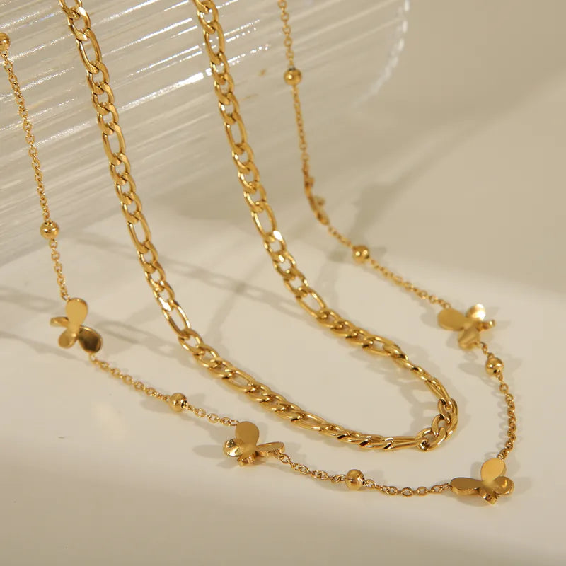LAYER DOBLE ESLABONES MARIPOSA DORADO