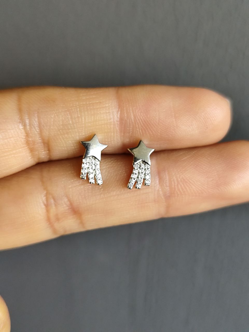 ARETES DE LUNA CON ESTRELLA 925S PLATA