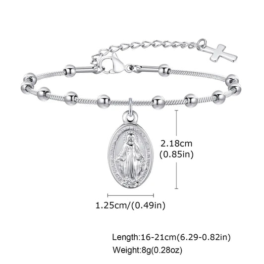 PULSERA BALINES CON MEDALLA PLATEADA