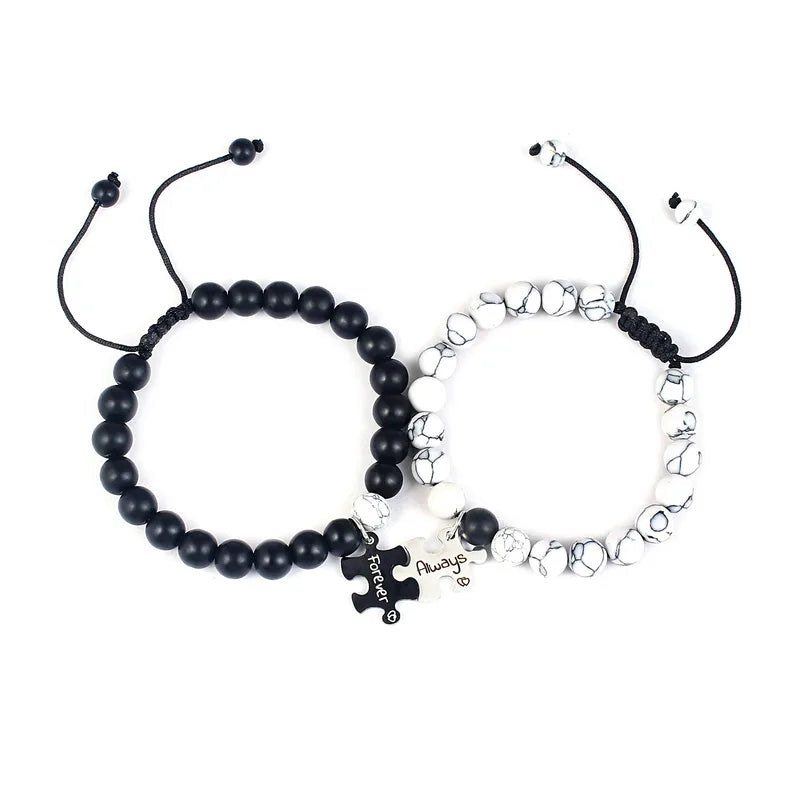 PULSERA DE AMISTAD/AMOR NEGRO-BLANCO