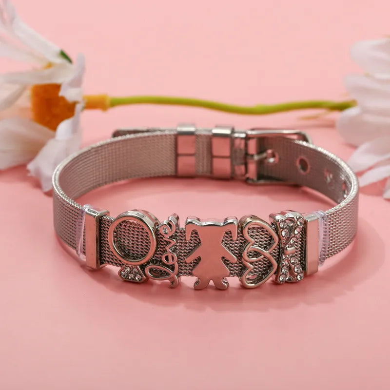PULSERA DIJES INTERCAMBIABLES NINA PLATEADO