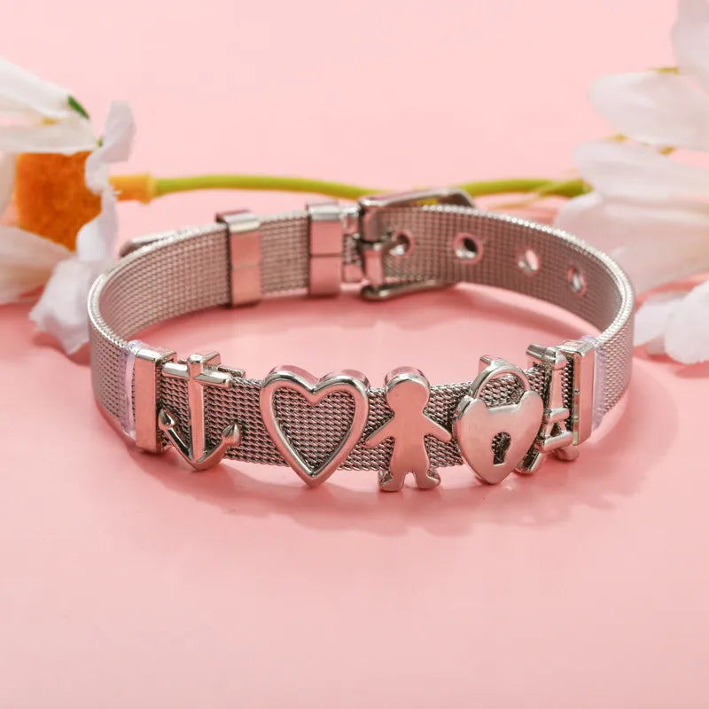 PULSERA DIJES INTERCAMBIABLES NINO PLATEADO
