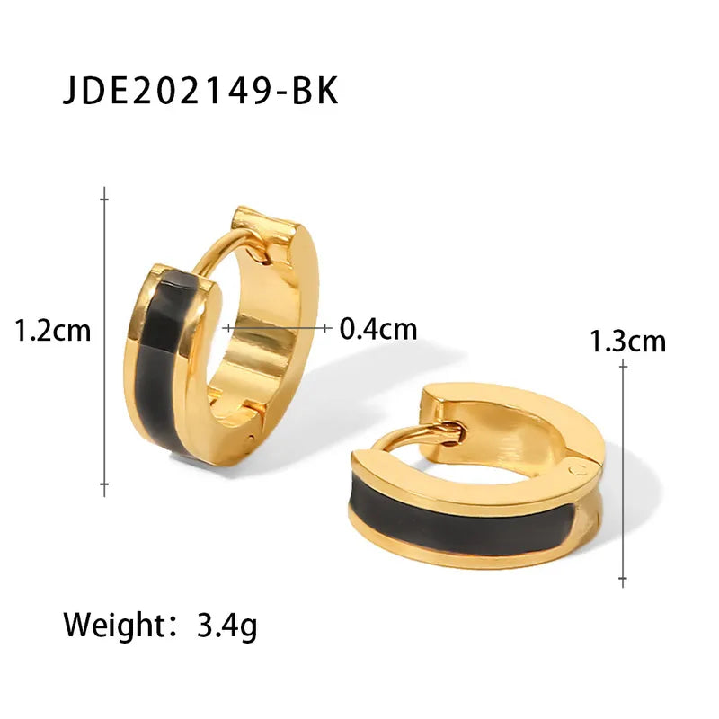 ARETES ARGOLLAS DOBLE FUNCION NEGRO DORADO