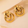 ARETES DE NUDO TRIPLE DORADO