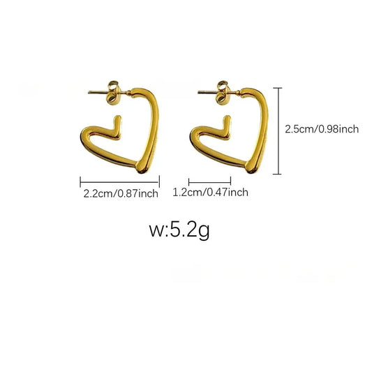 ARETES DE CORAZON RELIEVE DORADO