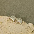Aretes 3 en uno anchos plateados