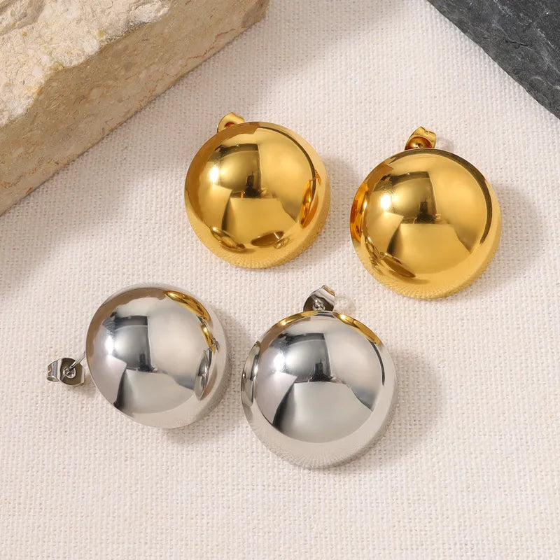 Aretes medio circulo plateado