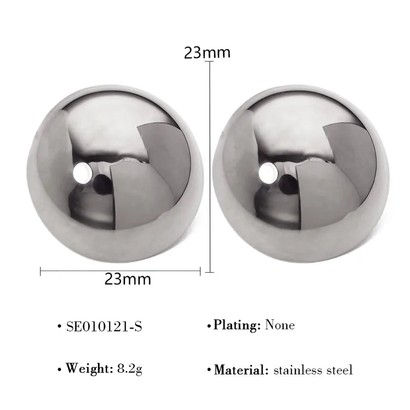 Aretes medio circulo plateado