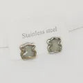 Aretes toues nacarados plateados