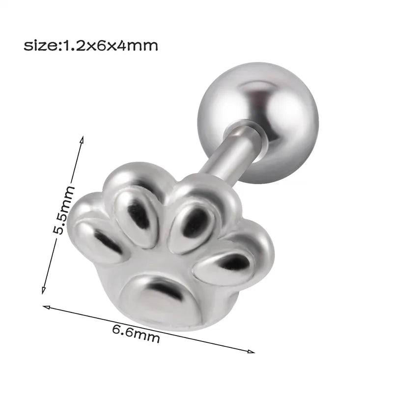 ARETES ORTOPEEDICOS PATITA DE PERRO PLATEADO
